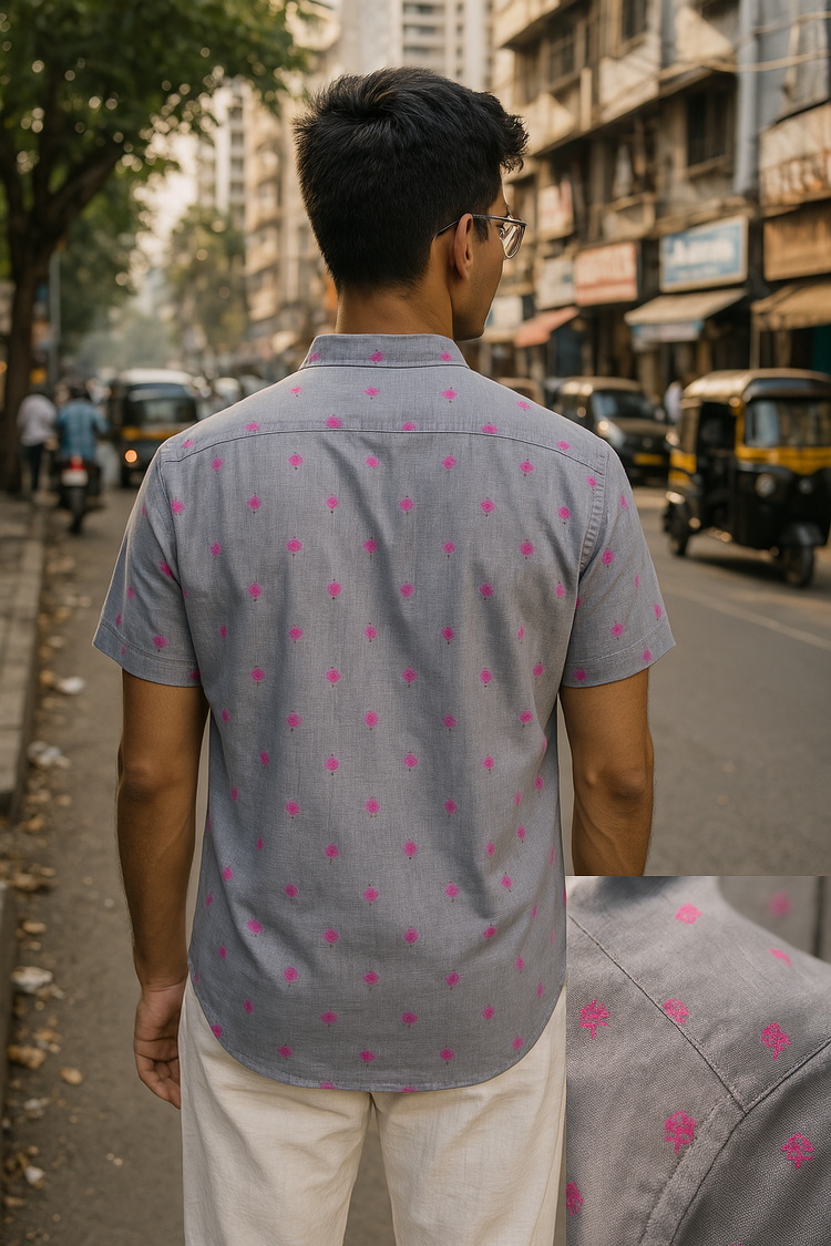 Bougainvillea Unisex Handloom Shirt
