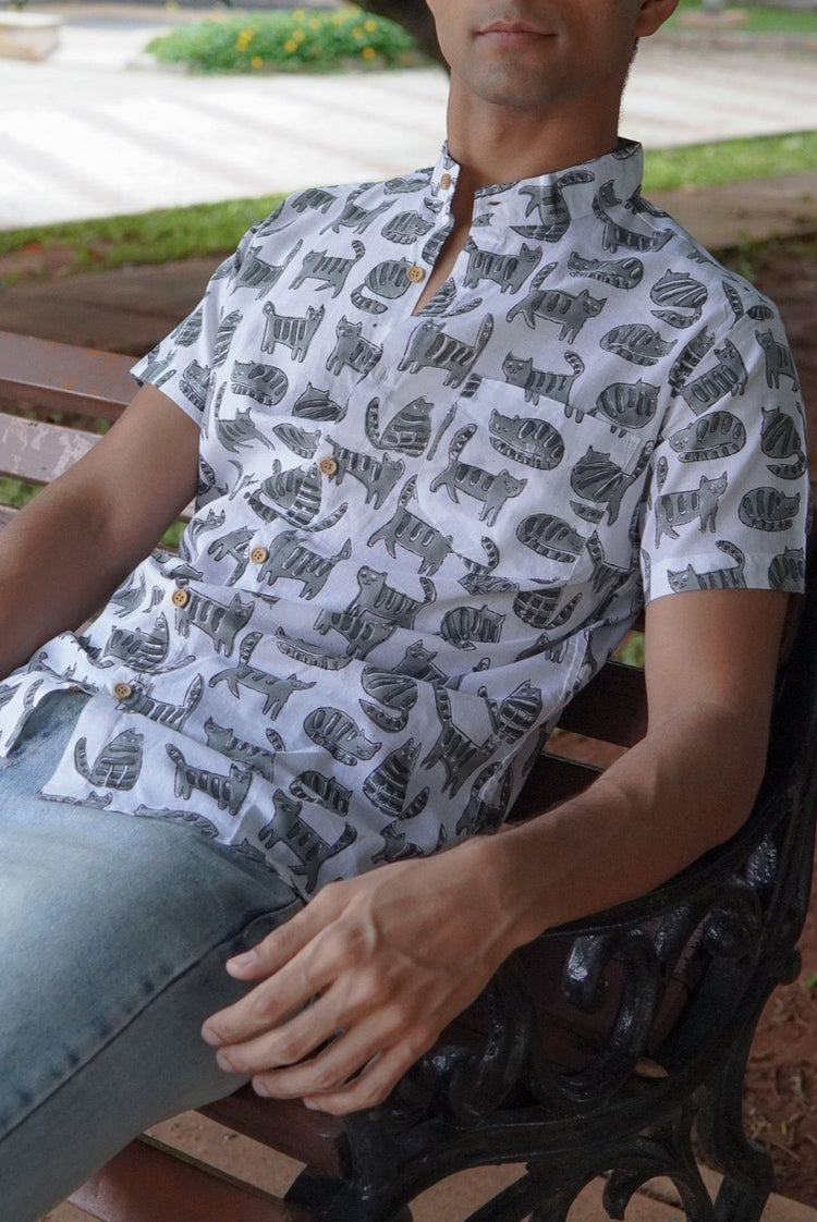 Cat Block Print Unisex Shirt