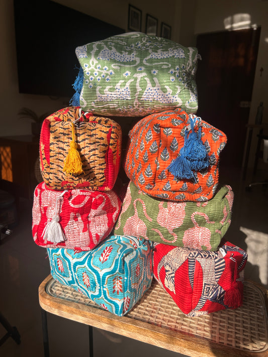 Quilted Travel Pouches - Set of 3