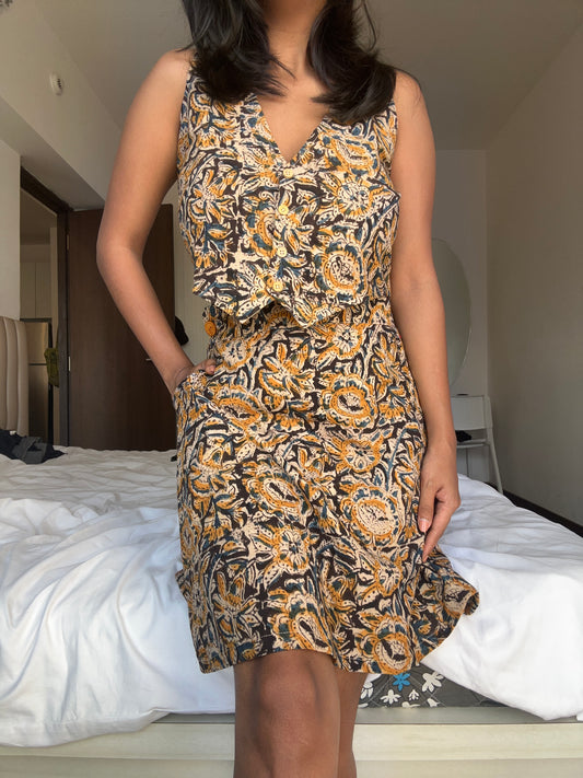 Kalamkari High-Waist Skort & Top