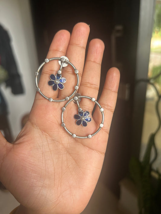 Floral Oxidised Earrings