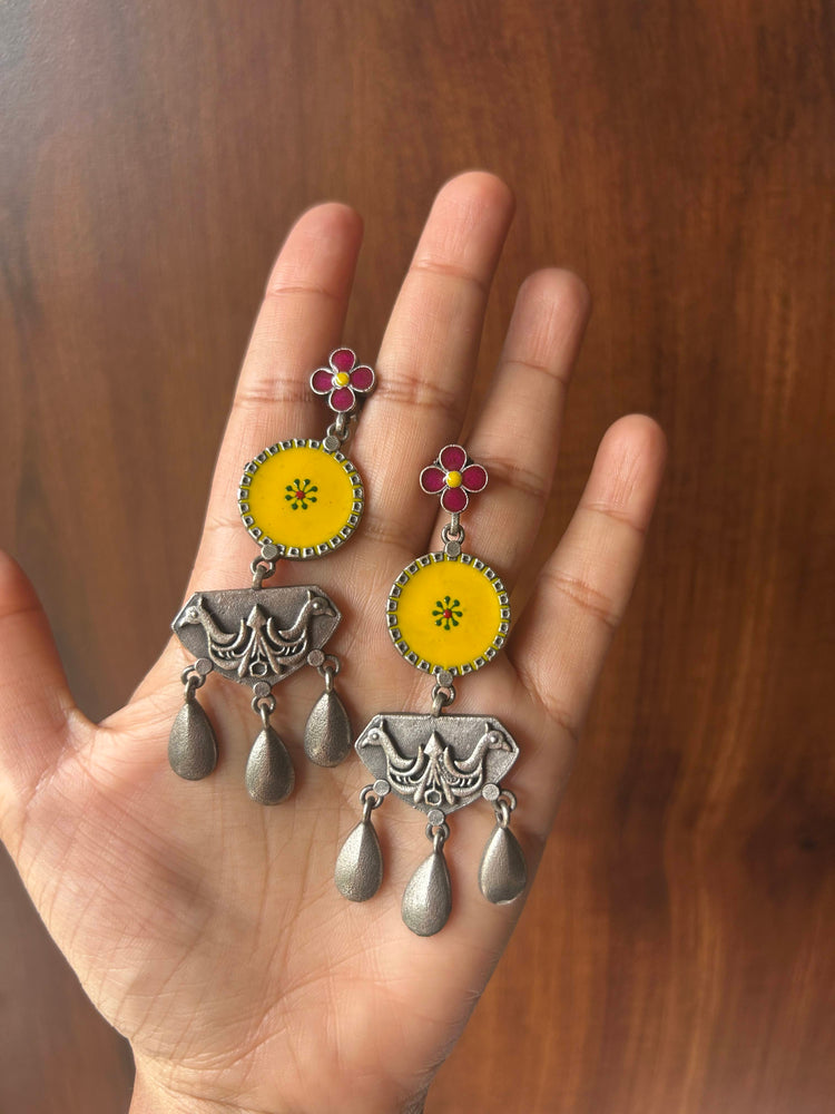 Dhara oxidised hand-painted earrings