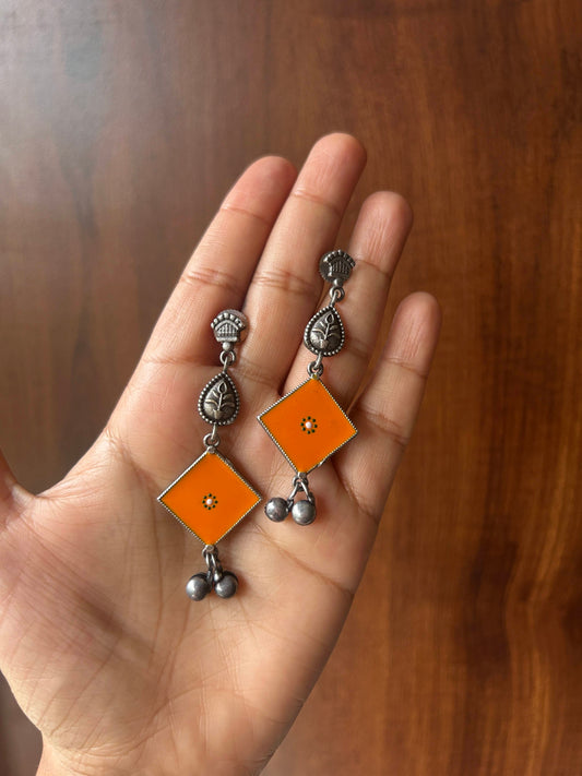 Tara oxidised hand-painted earrings