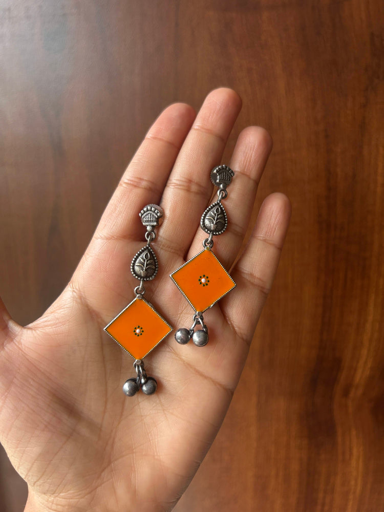 Tara oxidised hand-painted earrings