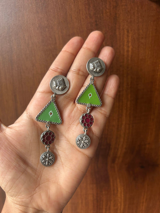 Mehfil oxidised hand-painted earrings