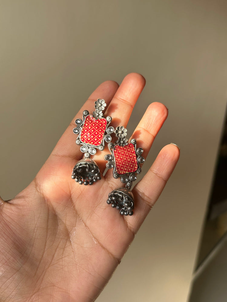 Agatti oxidised hand-painted earrings