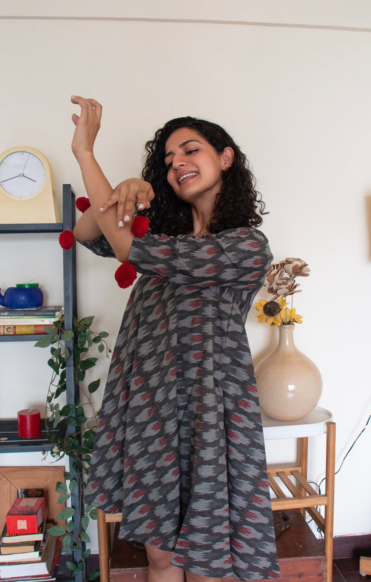PomPom Ikat dress