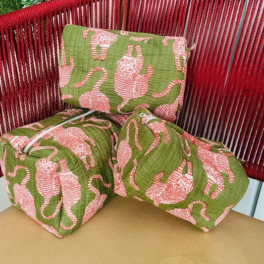 Quilted Travel Pouches - Set of 3