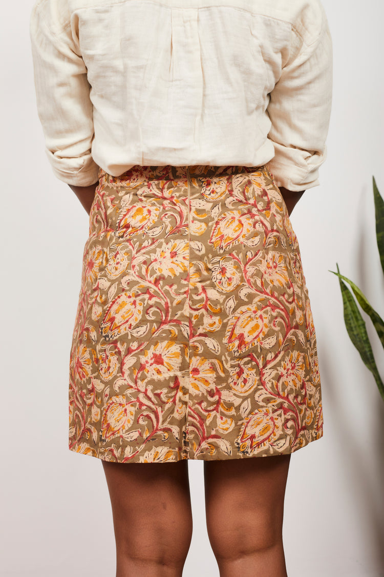 Nayra Kalamkari High-Waist Skort