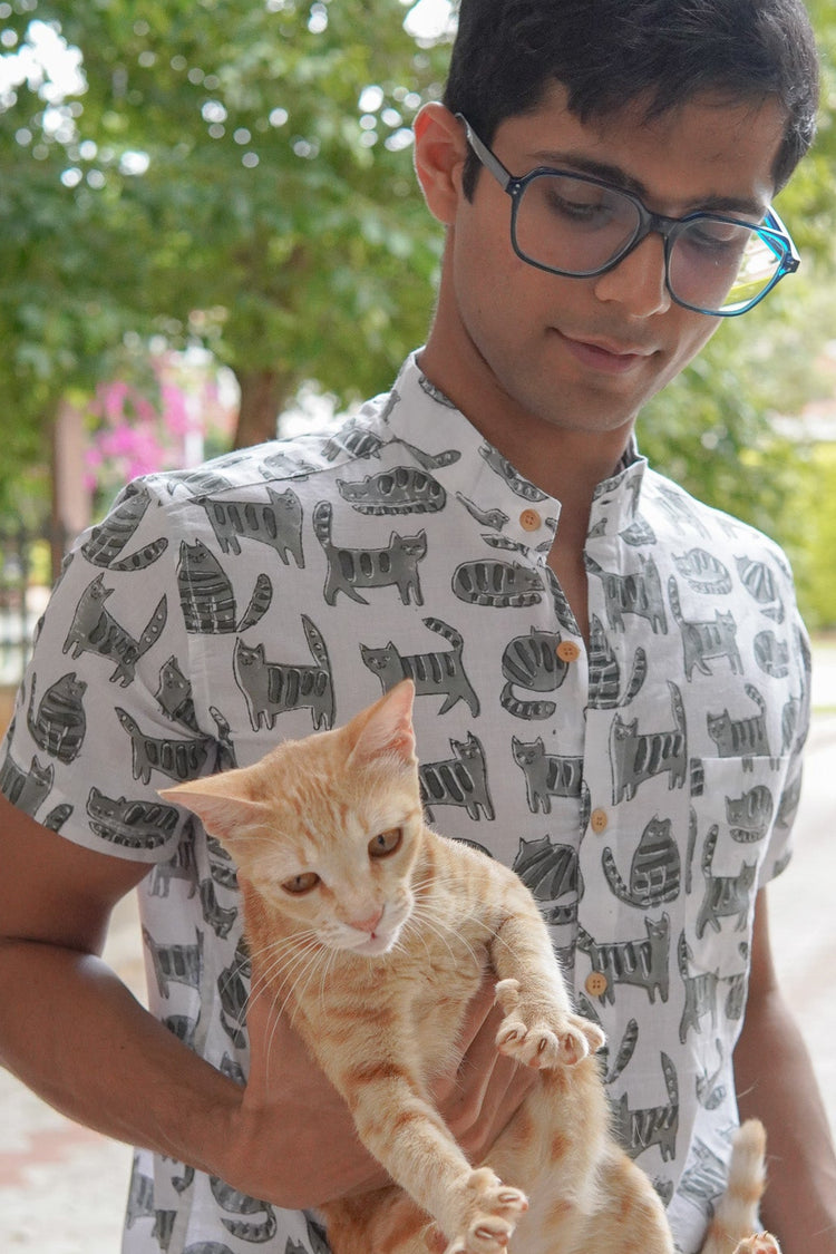 Cat Block Print Unisex Shirt
