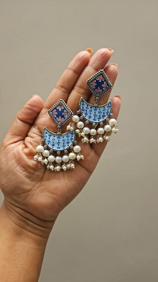 Chetlat oxidised hand-painted earrings