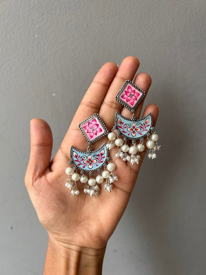 Chetlat oxidised hand-painted earrings