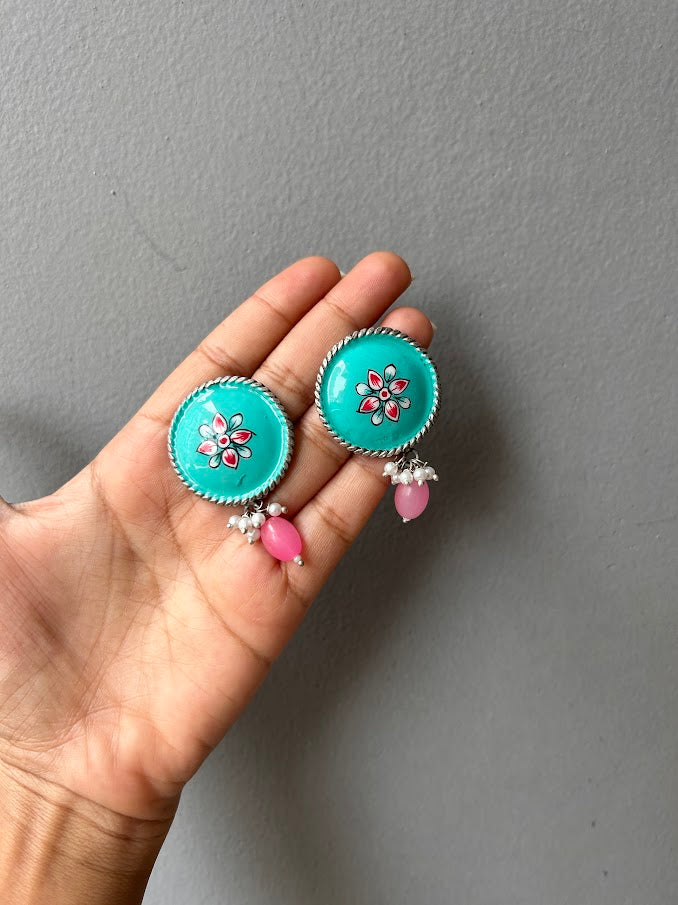 Kilthan oxidised hand-painted earrings