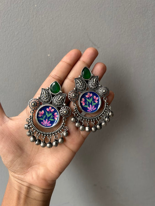 Suheli oxidised hand-painted earrings