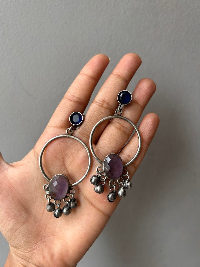 Hand Painted Oxidised Earrings