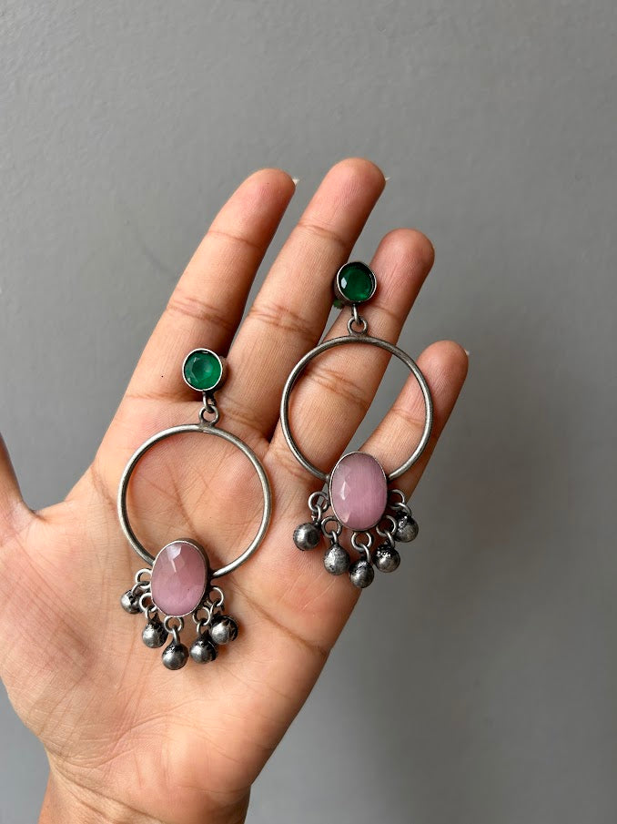 Bitra oxidised hand-painted earrings