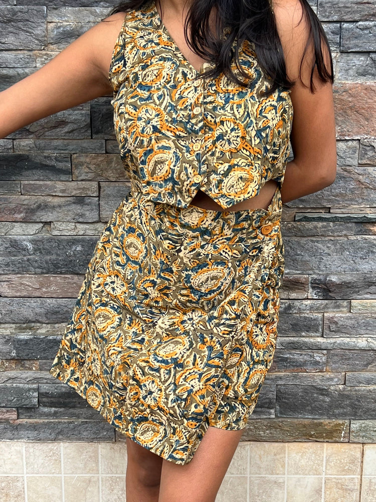 Kalamkari High-Waist Skort & Top