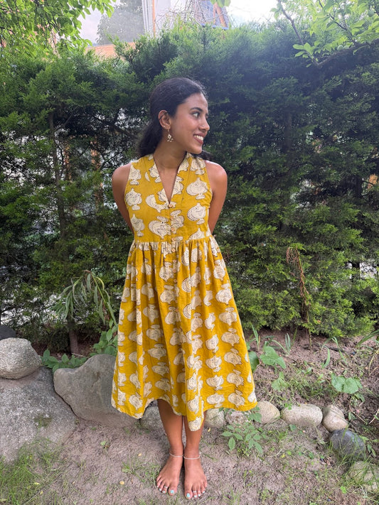 Marigold Bagru Dress