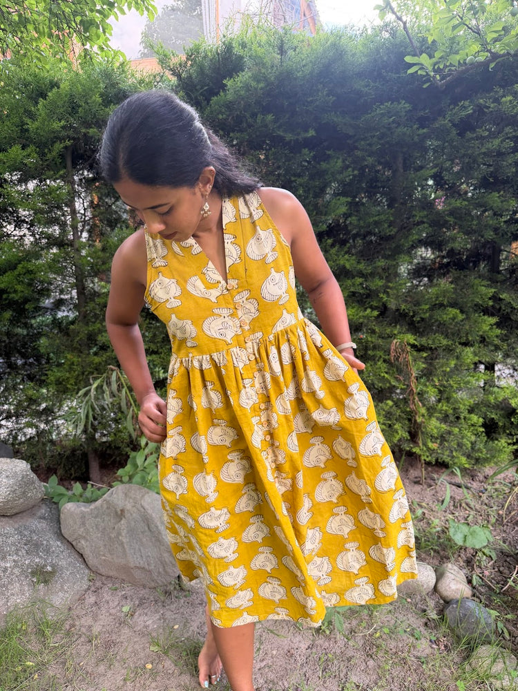 Marigold Bagru Dress