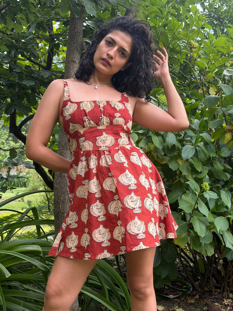 Rouge Bagru Mini Dress