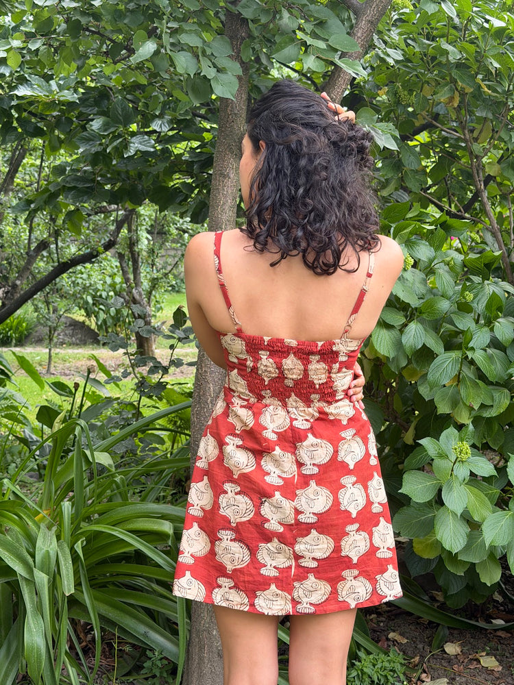Rouge Bagru Mini Dress