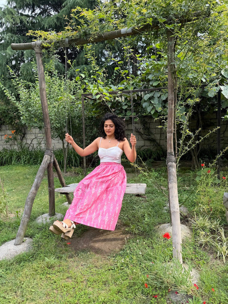 Rose Mist Ikat Skirt