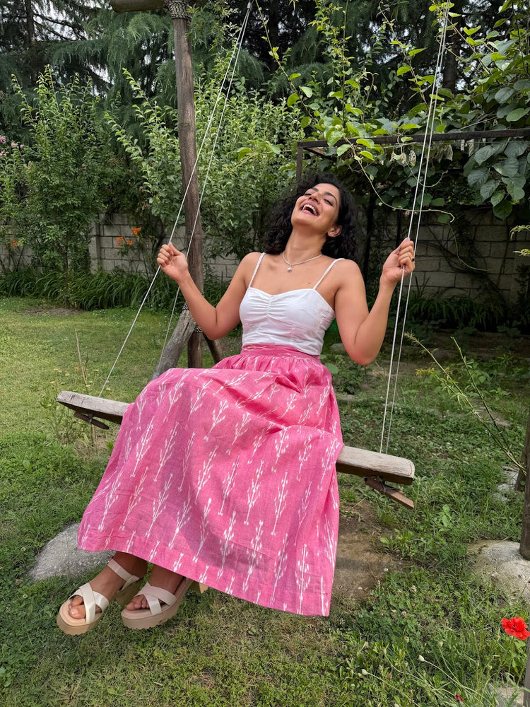 Rose Mist Ikat Skirt