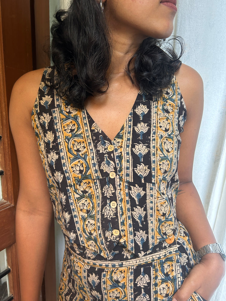 Phool Kalamkari High-Waist Skort & Top