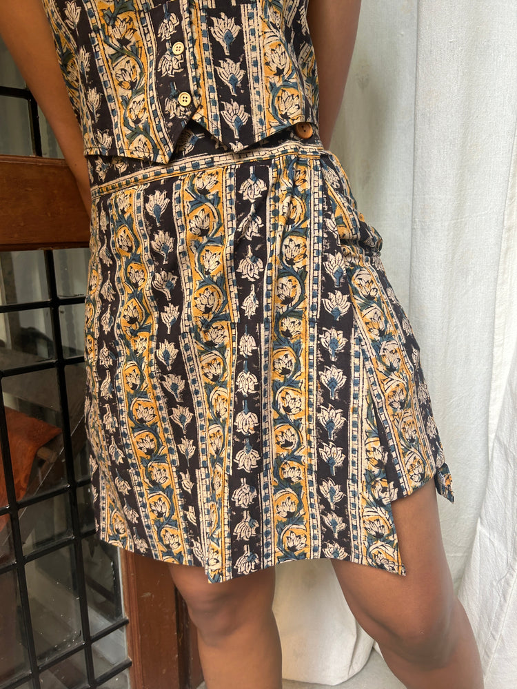 Phool Kalamkari High-Waist Skort & Top