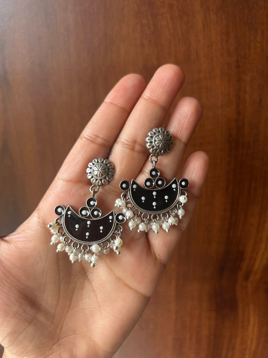 Chaand oxidised hand-painted earrings