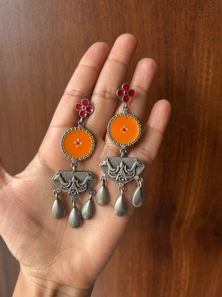 Dhara oxidised hand-painted earrings