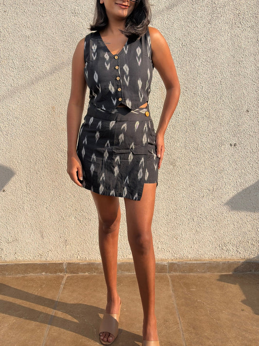 Jiva Ikat High-Waist Skort & Top