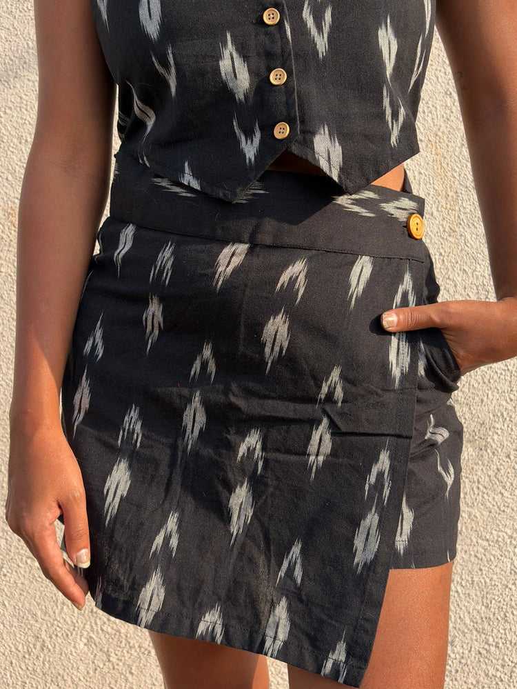 Jiva Ikat High-Waist Skort & Top
