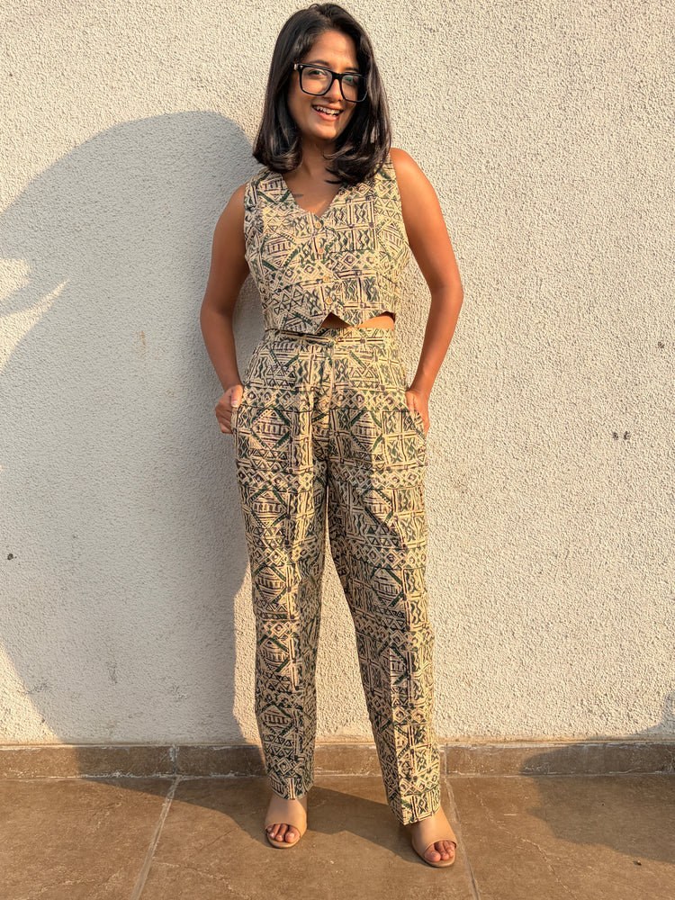 Geometric Kalamkari Co-ord Set