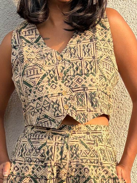 Geometric Kalamkari Co-ord Set