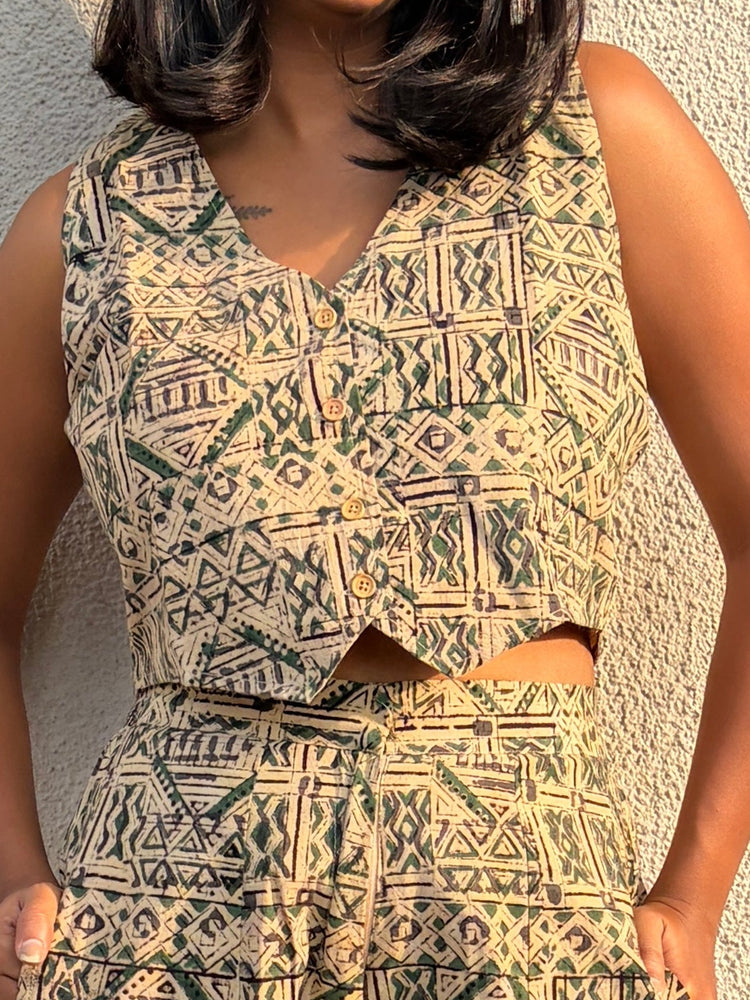 Geometric Kalamkari Co-ord Set