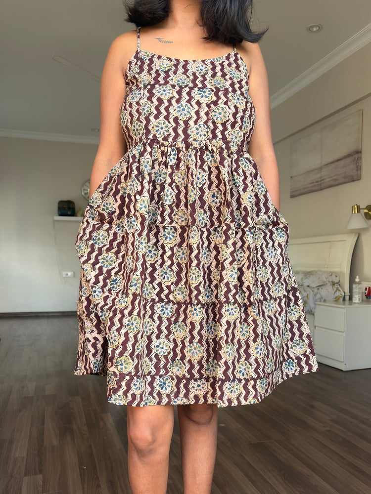 Kalamkari Noodle Strap dress