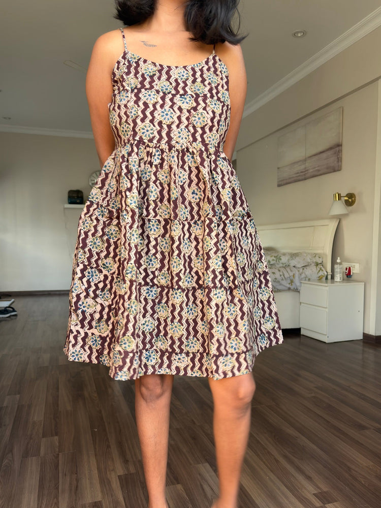 Kalamkari Noodle Strap dress