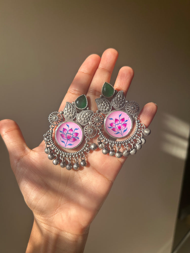 Suheli oxidised hand-painted earrings