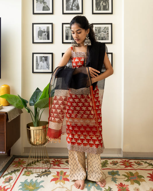 Raqs Hand Block Print Cotton Kurta Set