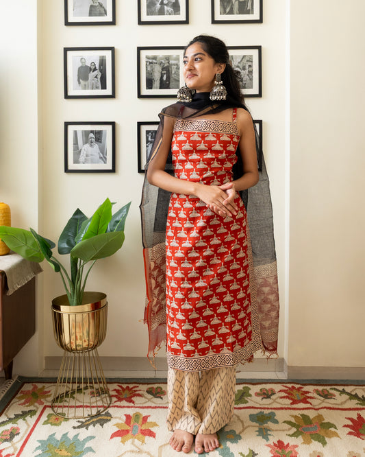 Raqs Hand Block Print Cotton Kurta Set