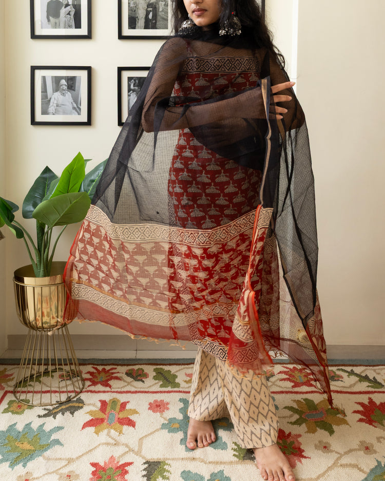 Raqs Hand Block Print Cotton Kurta Set