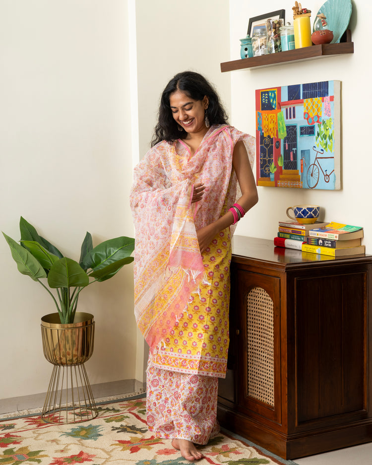 Abha Hand Block Print Cotton Set