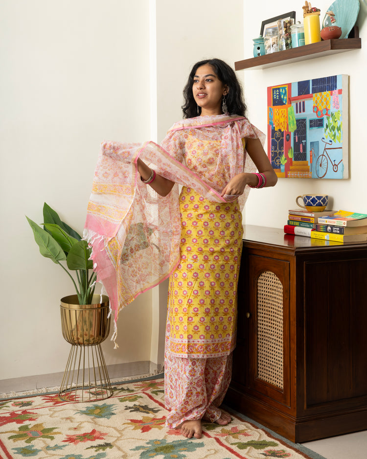 Abha Hand Block Print Cotton Set