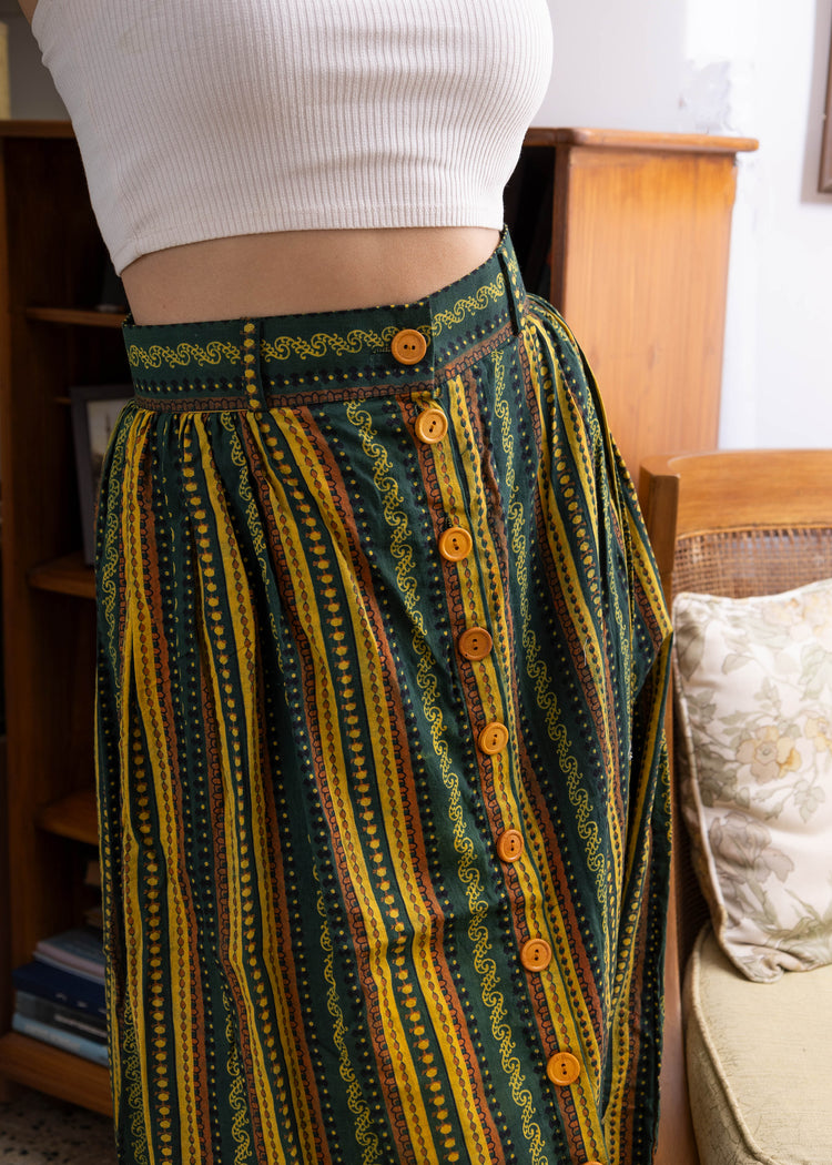 Kachchi Kairi Ajrakh Skirt