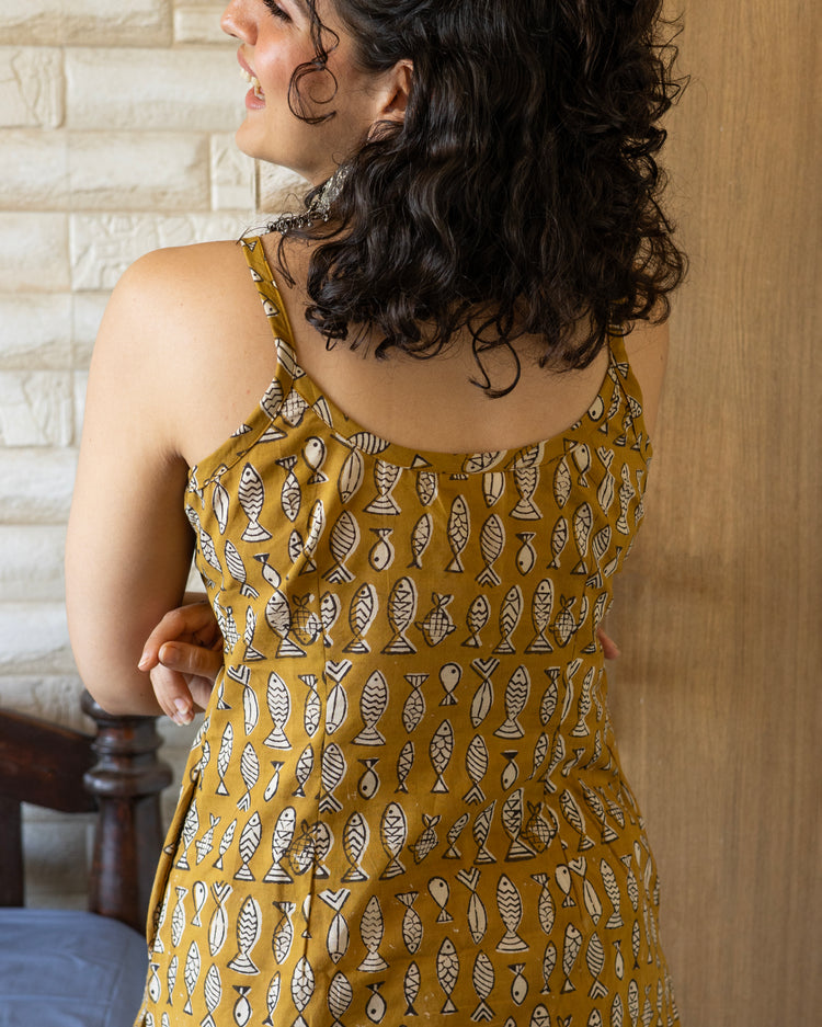 Machli slip suit Bagru set