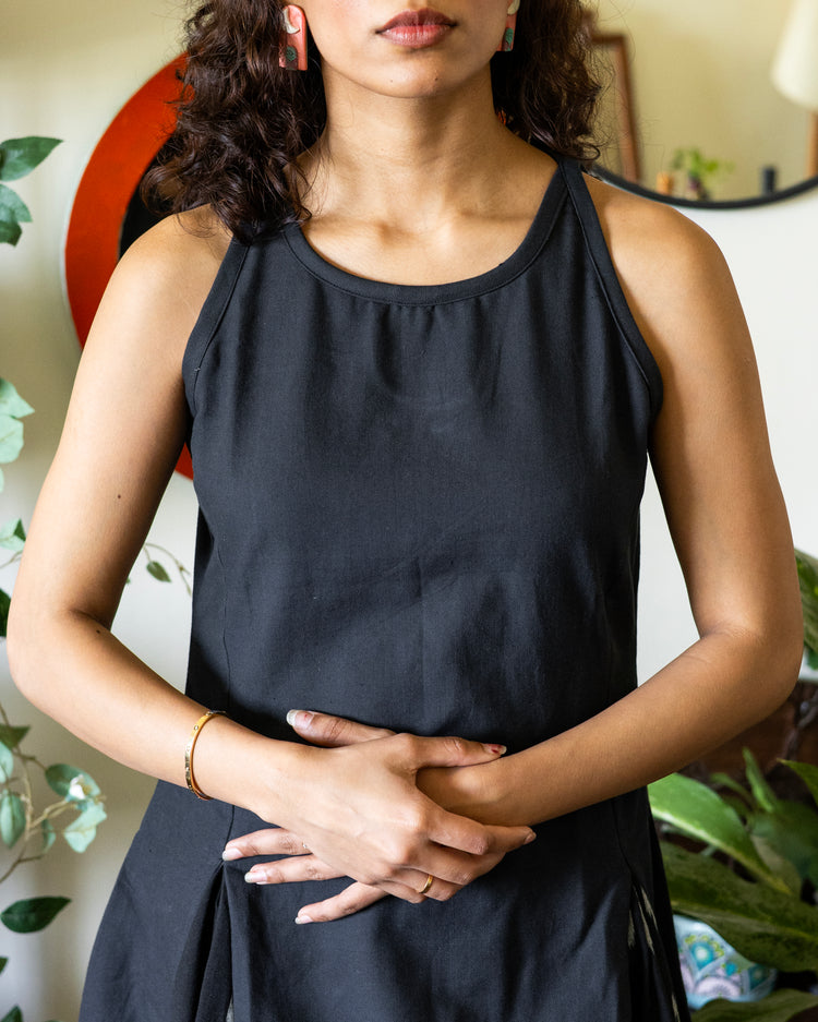 Midnight Ikat Flare Dress