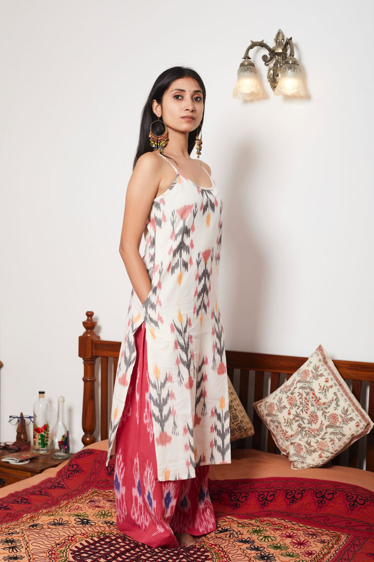 Sanjh slip suit Ikat set