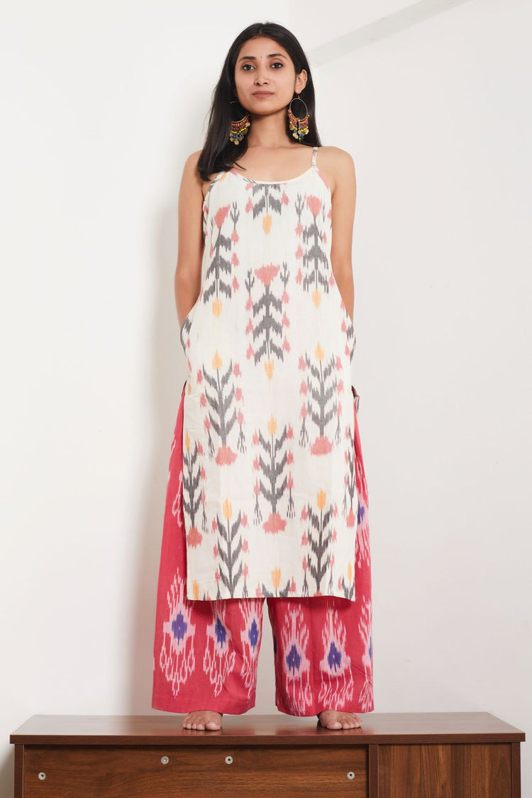 Sanjh slip suit Ikat set