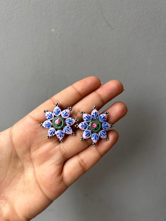 Pitti oxidised hand-painted earrings